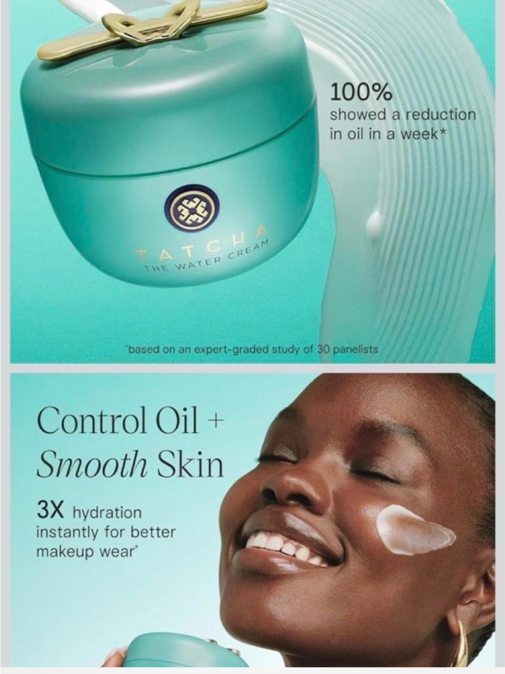 Tatcha Water Cream Moisturizer - Aqua Teal